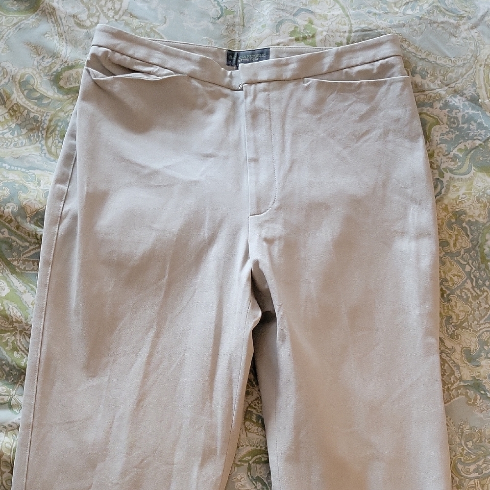 BANANA REPUBLIC FLAT FRONT COTTON STRETCH TROUSER
